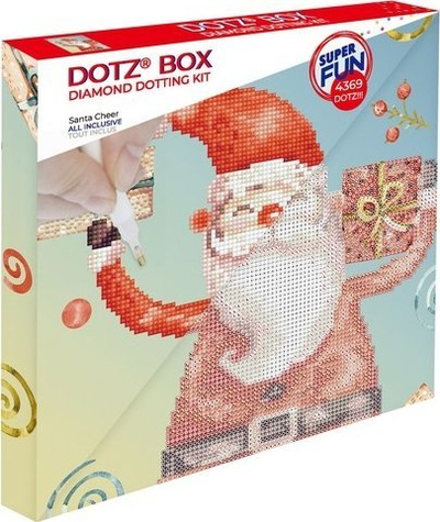 Set diamond painting DIAMOND DOTZ DOTZ Box Santa Cheer, motiv festash, me gjithë aksesorët, shumëngjyrësh
