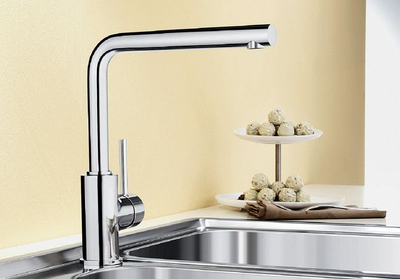 Rubinet kuzhine Blanco Mila, i lartë, rrotullim 360°, krom