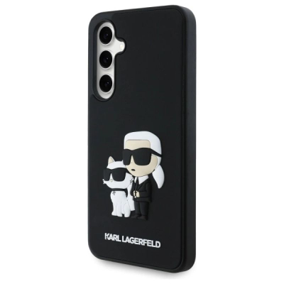 Kapak telefoni Karl Lagerfeld KLHCS24FE3DRKCNK, hardcase 3D, për Samsung Galaxy S24 FE, i zi