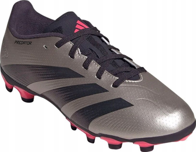 Këpucë futbolli adidas Predator League MG Jr IF6410, për kalamaj, për fushë me bar natyral edhe artificial, gri me të zezë