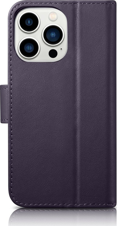 Mbulesë telefoni iCarer Wallet Case 2n1 për iPhone 14 Pro Max, lëkurë origjinale, me xhepa për karta, lejla