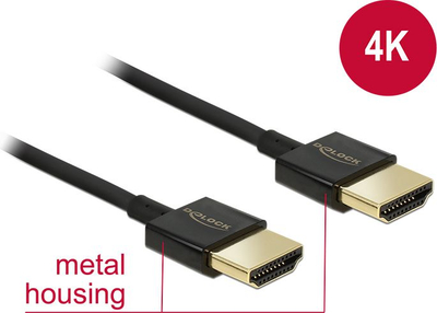 Kabllo DeLock 84786, HDMI në HDMI, 0.5m, e zezë