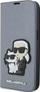 Futrollë libri Karl Lagerfeld KLBKP14LSANKCPG për iPhone 14 Pro, lëkurë Saffiano, argjendtë