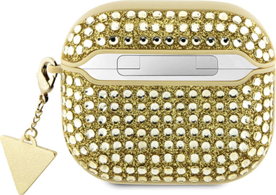 Këllëf Guess Hardcase për Apple AirPods 3, Rhinestone Triangle, gold