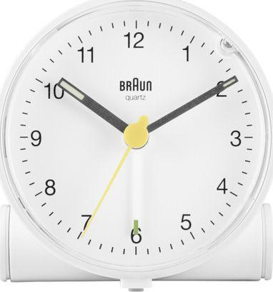 Orë me alarm Braun BC01W, kuarc, analoge, e bardhë