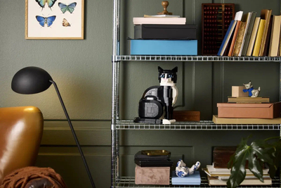 Figurë dekorative Tuxedo Cat, porcelan, bardhë e zezë
