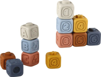 Set lodrash edukative Pyramid Bear Soft Blocks, blloqe të buta, shumëngjyrëshe