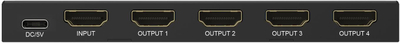 Ndarës HDMI Microconnect 1x4, 8K 60Hz, 4 dalje, i zi