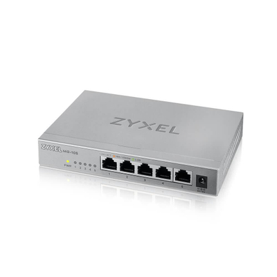 Мрежен прекинувач Zyxel, 5 порти, 2.5G Multi Gigabit, црн
