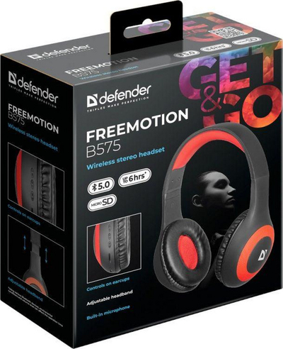 Kufje Defender Freemotion B575, të zeza / të kuqe
