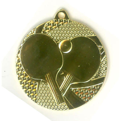 Medalje sportive Tryumf MMC7750, pingpong, çelik 50mm, ngjyrë ari