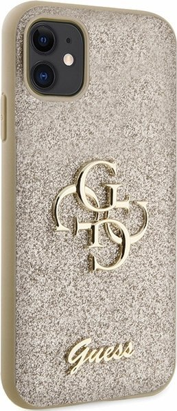 Futrollë telefoni Guess GUHCN61HG4SGD për iPhone 11/Xr 6.1\", Glitter Script Big 4G, e artë