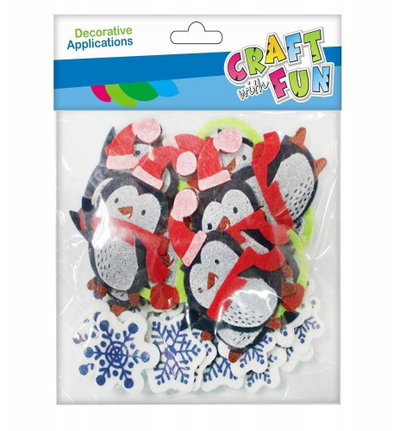 Dekor vetëngjitës Craft with Fun Felt Penguin, pinguin për zbukurim, shumëngjyrësh