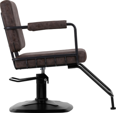 Karrige frizerie Gabbiano Katania Loft Old Leather, rregullim lartësie, e lëkurë, kafe e errët