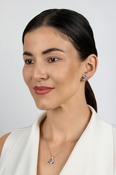 Set bizhuteri për femra Brilio Silver SET294WAQ, vathë + varëse, i argjendtë