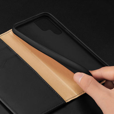 Kapak lëkure Dux Ducis Hivo për Samsung Galaxy S22 Ultra, me xhepa kartash, funksion stand, blu