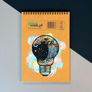Bllok skicash me spirale Spiral Sketchbook Light Bulb, 96 faqe, 170 x 250 mm, kafe
