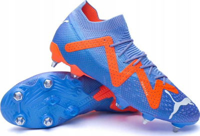 Këpucë futbolli Puma FUTURE ULTIMATE MxSG, për bar të butë, unisex, blu me portokalli