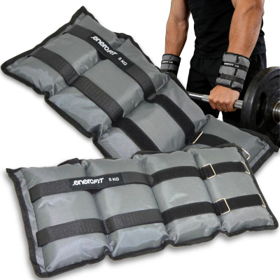 Pesha për kyç Enero Fit, 10 kg 2x5 kg, neopren, gri