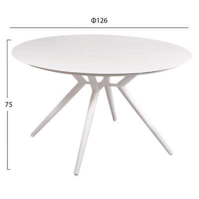 Tavolinë kopshti HIGER HM6290.01, rrethore alumini 126 cm, 74 cm, gri