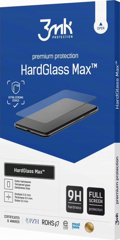 Xham mbrojtës 3MK HardGlass Max, Samsung Galaxy A35 A55 5G, i zi