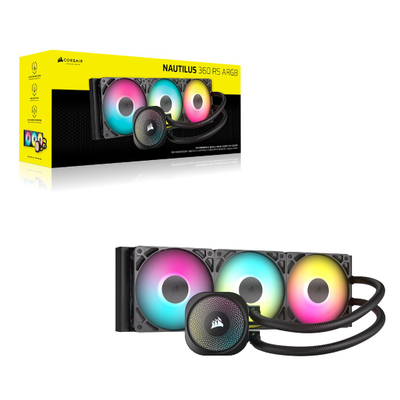 Ftohës uji për procesor Corsair Nautilus 360 RS, 360mm, ARGB, i zi