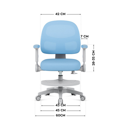 Karrige zyre MarkAdler Junior 5.0, rrotulluese, për fëmijë, blu