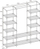 Garderobë pëlhure Saska Garden, 175 x 133 x 43 cm, e hirtë