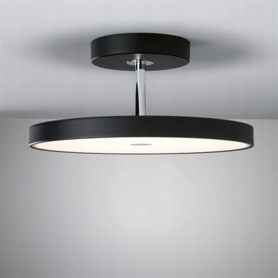 Lampë tavani Paulmann Hildor LED, 40cm, 3-step dimming, e zezë matt