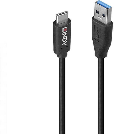 Kabllo USB Lindy 3.2 Type A me Type C, 1.5m, 10Gbps, e zezë