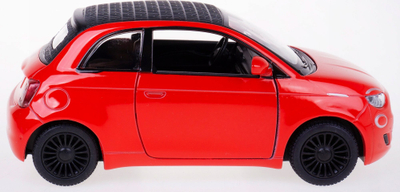 Lodër makinë Fiat 500E, metalike, 13cm, e kuqe