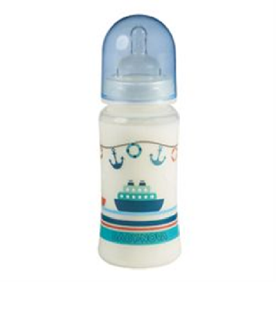 Shishe PP me qafë të gjerë Baby Nova (0-24 muaj), 300ml, e kaltërt
