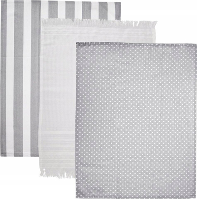 Set pecetash mikrofibre Orion, 3 copë, gri dhe të bardha