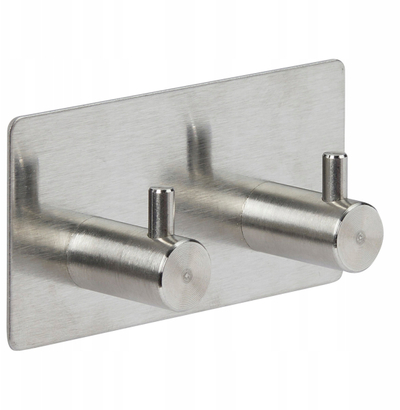 Varëse ngjitëse STIKY Plus, 2 mbajtëse, çelik inox, argjendi