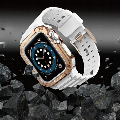 Rrip ore Hurtel Protect me kasë për Apple Watch 7 SE 41 40 38mm, material sintetik TPU, e zezë