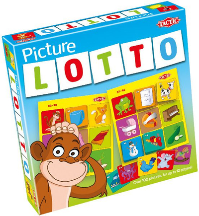 Loja shoqërore Picture Lotto Game, edukative, deri 12 lojtarë, shumëngjyrëshe
