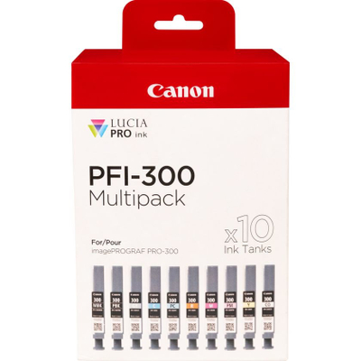 Kartridha boje Canon PFI-300, set 10 copë, 14.4ml, multicolor