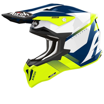 Helmetë offroad Airoh Strycker Blazer, madhësia 2XL, e verdhë
