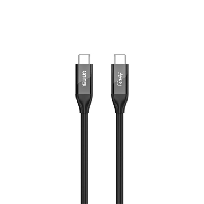 Kabllo USB-C Unitek 4.0, 2m, 100W PD, 40Gbps, e zezë