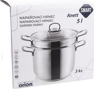 Tenxhere avulli ANETT, çelik inox, 22 cm, 5L, ngjyrë argjendi