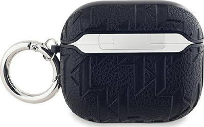 Mbrojtëse për AirPods 3 Karl Lagerfeld Monogram Karl &amp; Choupette, me unazë metalike, e zezë