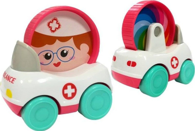 Set makina lodër Leantoys, 3 copë, polici, zjarrfikse, ambulancë, shumëngjyrëshe