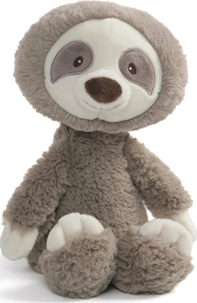 Lodër pellushi Gund Baby Toothpick Sloth, për beba, sloth gri e bardhë