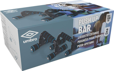 Doreza për pompa Umbro Push Up Bar, shkumë EVA, mbanin deri 100 kg, të zeza me blu