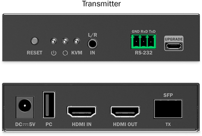 Set ekstender HDMI me fibër optike Digitus KVM IP, 4K 60Hz, i zi