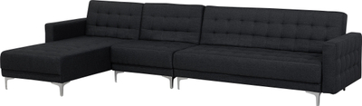 Divan këndor Beliani ABERDEEN, modular, bohet shtrat, gri grafit