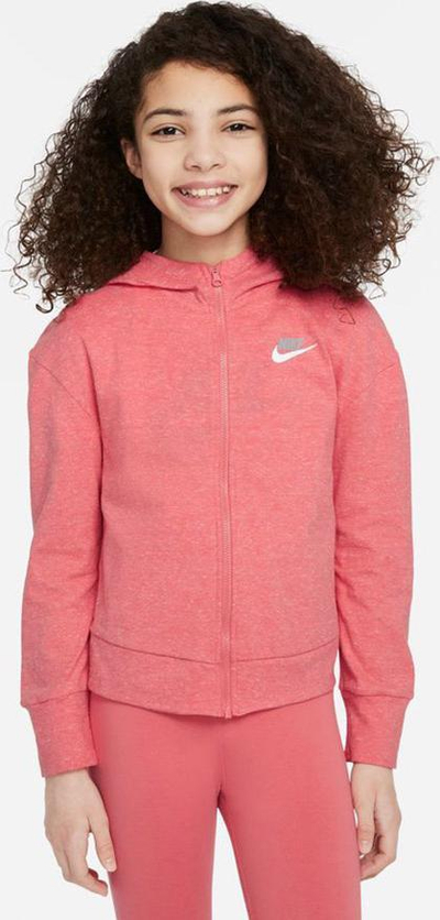 Xhup sportiv për goca Nike Sportswear Jr DA1124 603, me kapuç, me zinxhir, rozë