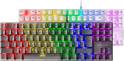 Tastierë mekanike Mars Gaming MK80, RGB, Brown Switch, layout US, e zezë