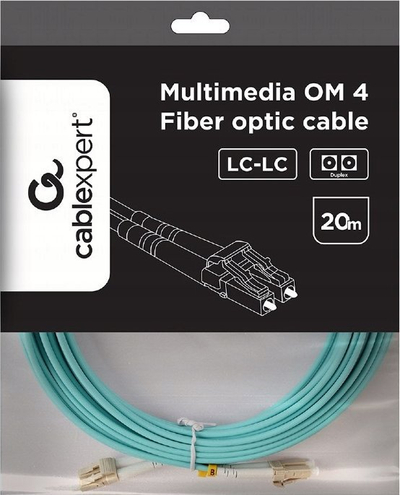 Kabllo optike Multimode Duplex OM4 50/125 LC LC, 20m, ngjyrë turkeze