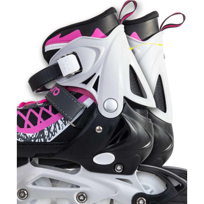 Patina inline Enero PRO LED 4 në 1, të rregullueshme 30-33, me LED, rozë me të zezë